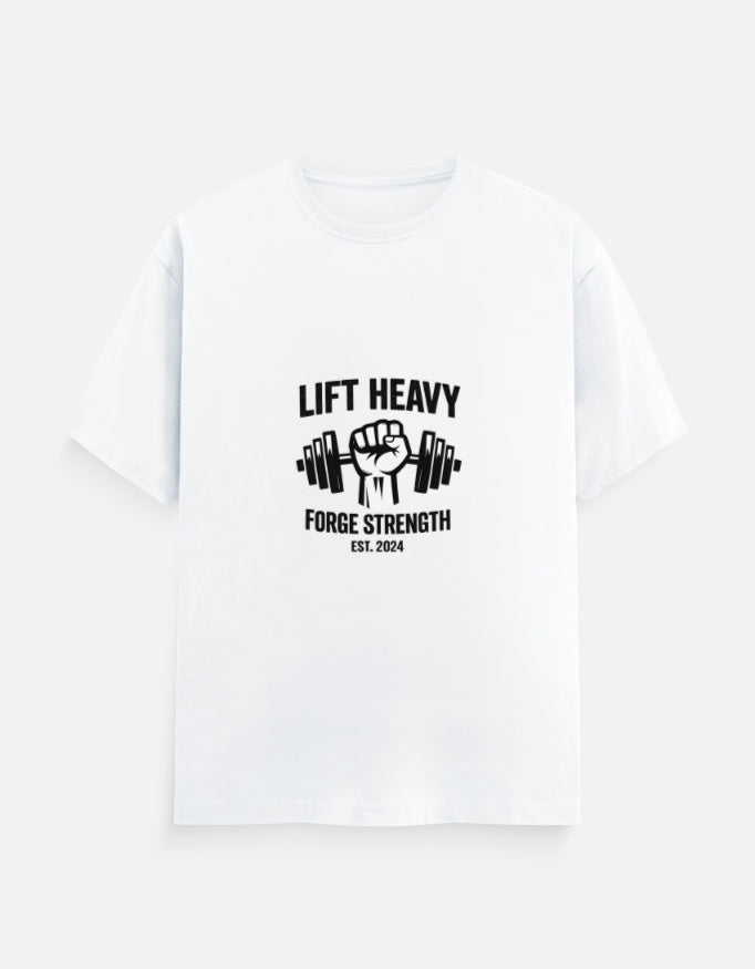 Lift Heavy Forge Strength | Unisex Classic Crew Neck Gym T-Shirt | Motivational Fitness Tee