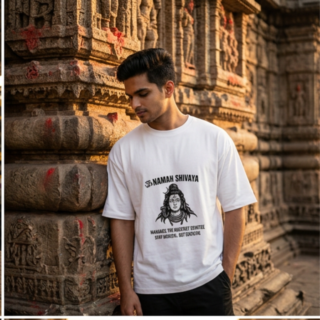 Om Namah Shivaya Oversized T-Shirt – Mahadev Streetwear Edition | 100% Cotton 180 GSM