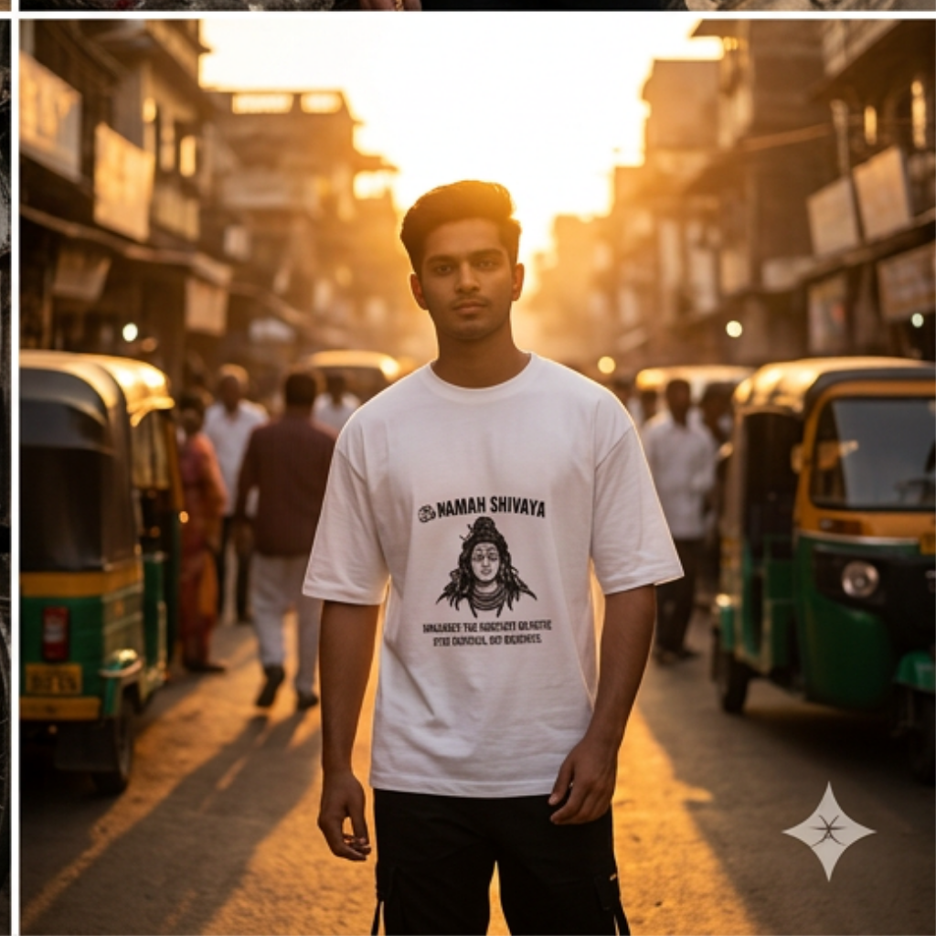 Om Namah Shivaya Oversized T-Shirt – Mahadev Streetwear Edition | 100% Cotton 180 GSM